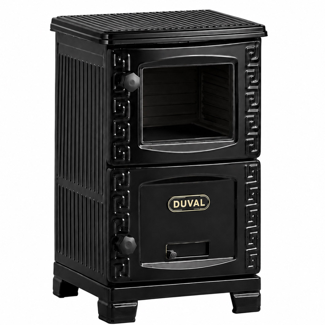 Duval ЕМ-206F BL (BLACK EDITION) Піч-камін (євро буржуйка) з великою топкою